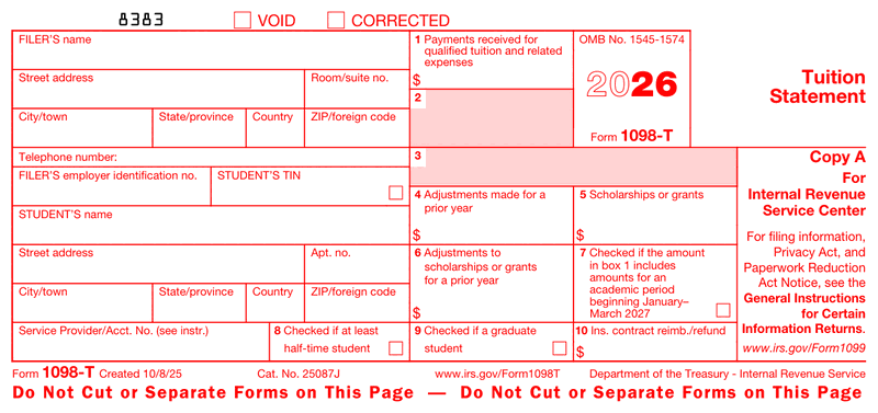 Form 1098-T preview