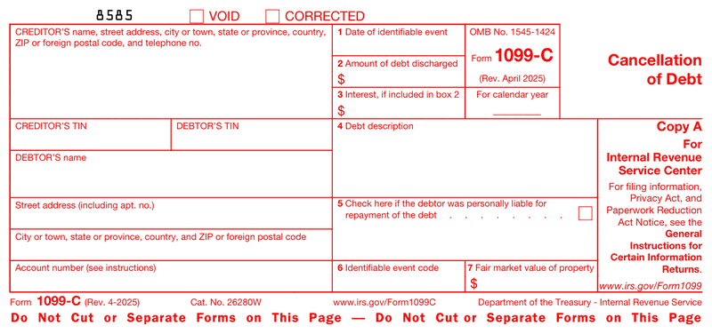 Form 1099-C preview