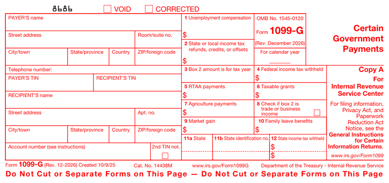 Form 1099-G preview