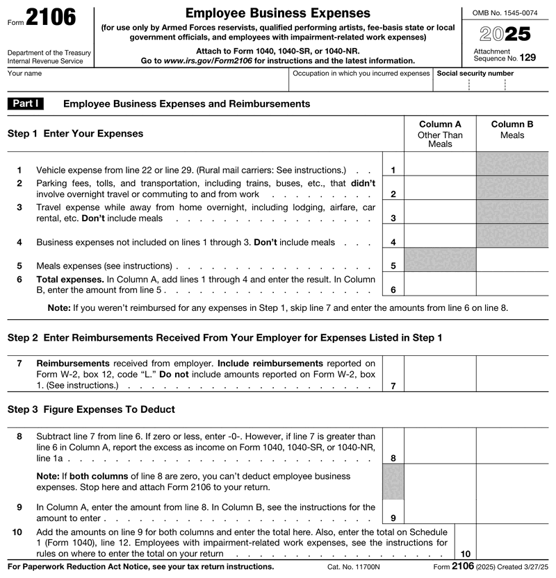 Form 2106 preview