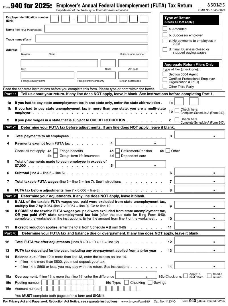 Form 940 preview