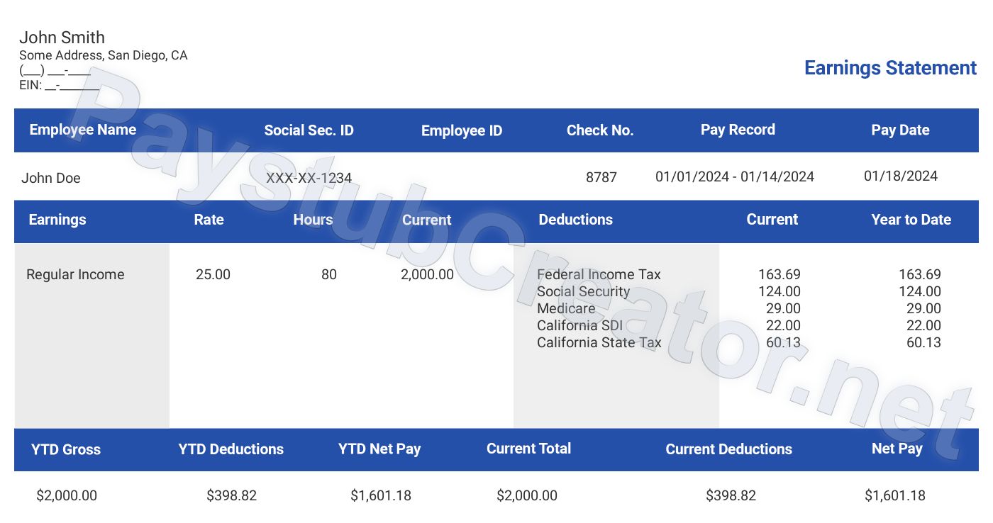 Paystub Sample | ThePayStubs