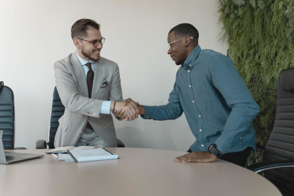 men shaking hands